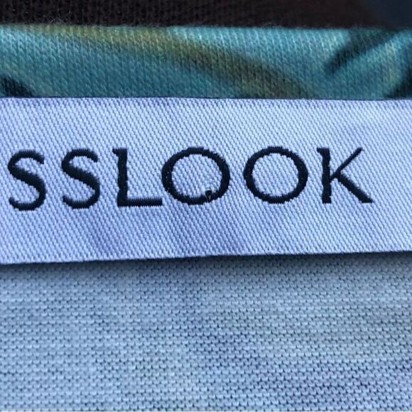 MISSLOOK Women’s Long Sleeves Stretchy Green Flowered Blouse Front Button Design - Picture 4 of 6